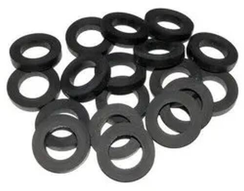 Black Round Rubber Flat Ring, For Industrial Use, Size : All Sizes