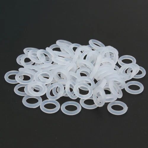 White Round Silicone Rubber Ring, For Automobile, Size : Customised