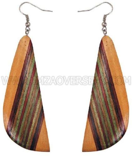 Multicolor Imza Overseas Polished Wooden Earring