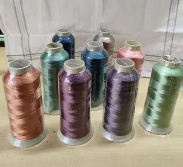 Dyed Multicolor Viscose Embroidery Thread, Packaging Type : Carton