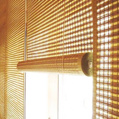 Plain Horizontal Bamboo Chick Blinds, For Window Use, Color : Brown