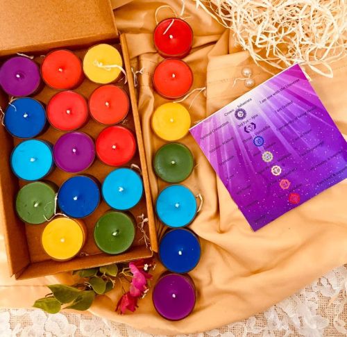 Chakra Soy T Light Candles, Brand Name : Kana Creations