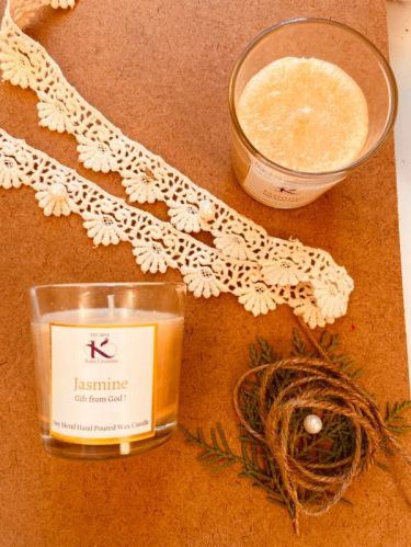 Soy Wax Jasmine Daily Candle, For Lighting, Decoration, Speciality : Smokeless, Attractive Pattern