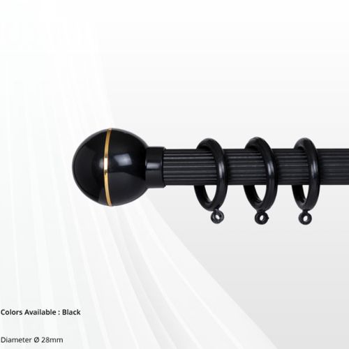 Black Polished Italian Wood Curtain Rods, Shape : Round