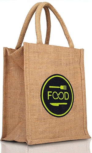 Printed Jute Lunch Bag, Technics : Machine Made