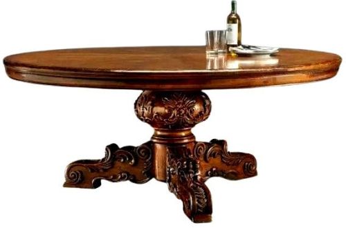 Brown Polished Sheesham Plain Royal Antique Round Table, For Hotel, Home