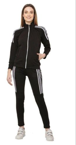 Ladies Black Track Suit Tracksuit Set
