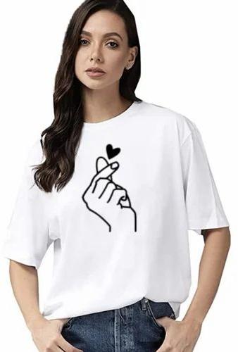 Printed Ladies Casual T-Shirt, Technics : Machine Made