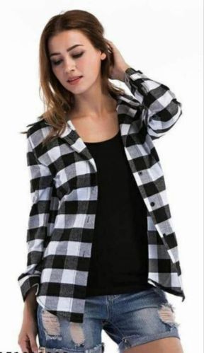 Full Sleeve Ladies Checked Shirt, Feature : Comfortable, Anti-Wrinkle