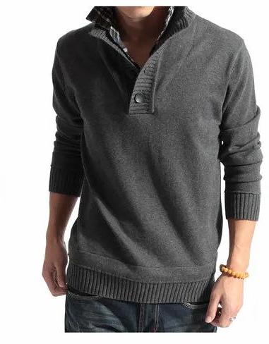 Plain Mens Collar Sweater, Style : Non Zipper