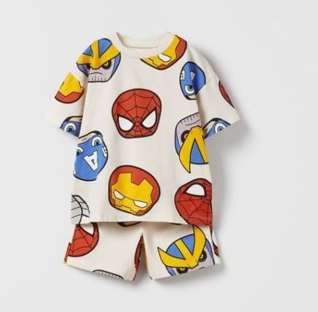 Printed Boys T-Shirt & Short Set, Color : Multi Color