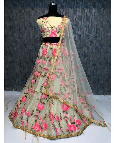 Georgette Ladies Embroidered Lehenga Choli, Feature : Stitched, Elegant Design, Dry Cleaning