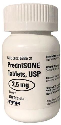 Prednisone 2.5mg Tablet, For Clinical, Hospital, Personal, Grade : Medicine Grade