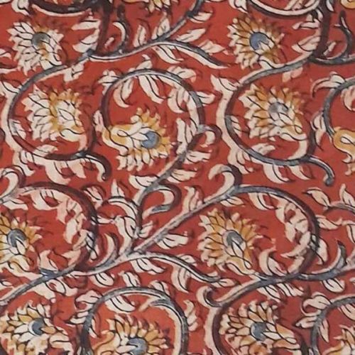 Multi Colour HP032 Kalamkari Block Printed Cotton Fabric, For Garments, Packaging Type : Poly Bag