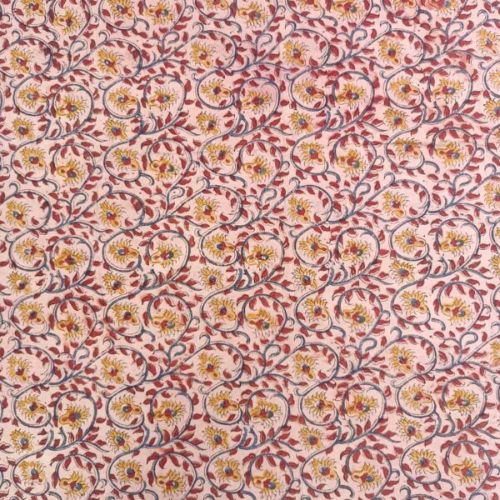 Multi Colour HP051 Kalamkari Block Printed Cotton Fabric, For Garments, Packaging Type : Poly Bag