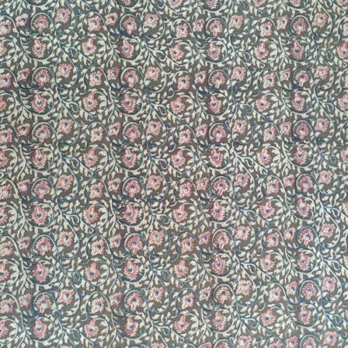 Multi Colour HP056 Kalamkari Block Printed Cotton Fabric, For Garments, Packaging Type : Poly Bag