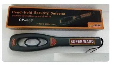 Black Super Wand Hand Held Metal Detector, Power Source : Battery