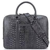 Black Mens Croc Leather Laptop Bag, For Office, Size : Multisize