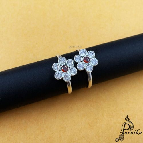 Polished Silver Toe Rings, Shape : Round, Gender : Female