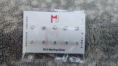 Polished Sterling Silver Nosepin, Gender : Unisex, Female