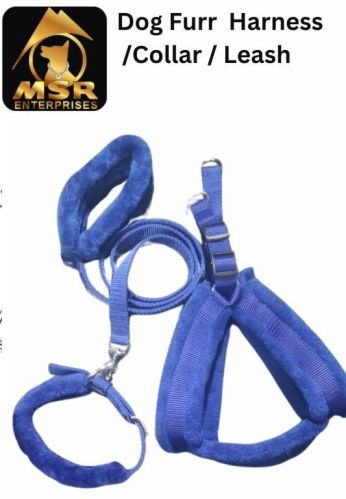 Dog Furr Harness +leash+ Collar Set