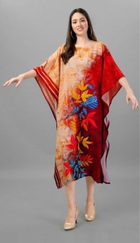 Agcjk452 3/4 Sleeves Digital Printed Kaftan Kurti