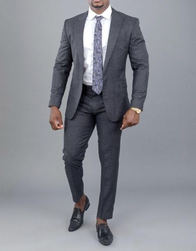 Grey Formal Mens Two Piece Coat Pant