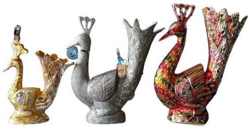 Aluminium Multicolor Metal Crane Showpiece, For Home, Style : Antique