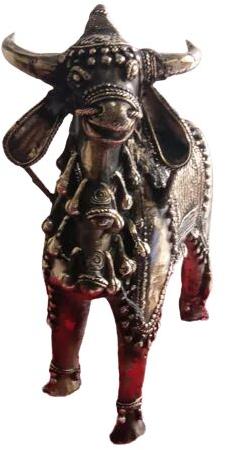 Antique Tribal Craft Cow Showpiece, For Decoration, Feature : Rust Proof, Shiny Look