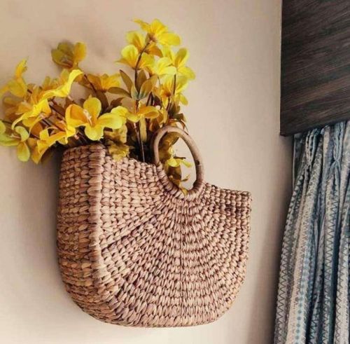 Brown Bamboo Basket Bag, For Fruit Market, Vegetable Market, Feature : Easy To Carry, Superior Finish