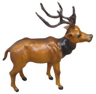 Brown Handmade Leather Swamp Deer Showpiece, For Home Decor, Style : Antique