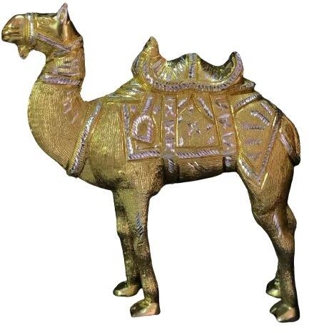 Carved Coated Decorative Aluminium Camel Showpiece, For Hotel