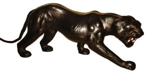 Black Polished Carved Handmade Leather Jaguar Showpiece, For Home Decor, Style : Antique