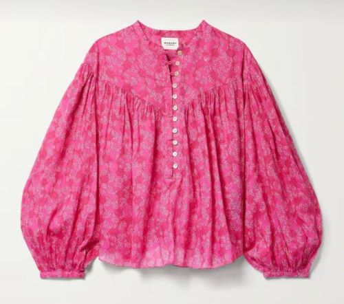Printed Ladies Pink Cotton Top, Sleeve Style : Baggy Sleeves