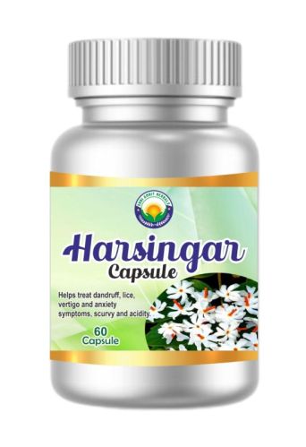 Light Green Powder Herbal Harsingar Capsules, Packaging Type : Plastic Container