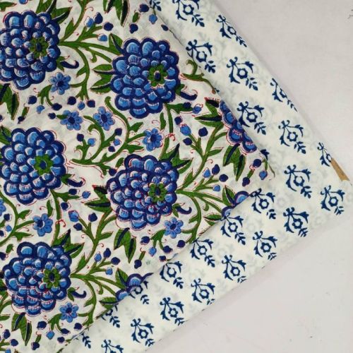 Multicolor Printed Cotton Top Bottom Fabric, For Garments, Size : Multisizes