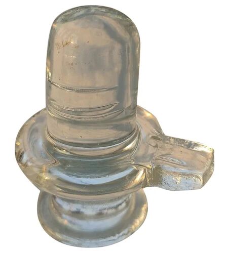 Religious Transparent Crystal Shivling, For Worship, Packaging Size : Box