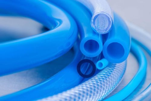 Blue Medium Rubber Hose Pipe, For Industrial Use, Home Purpose, Packaging Type : Roll