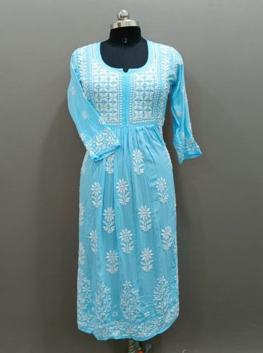 Ladies Chikankari Kurti, Size : All Sizes