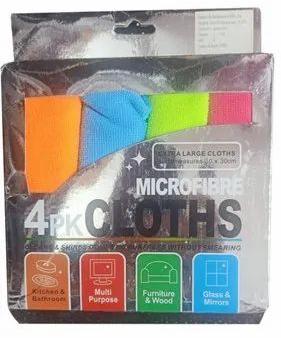 Orange Cleaning Microfibre 4 PK Cloth, Size : 30 X 30cm