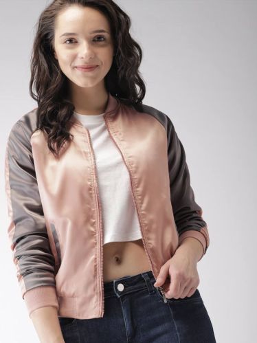 Plain Cotton Ladies Zipper Jacket, Technics : Machine Made