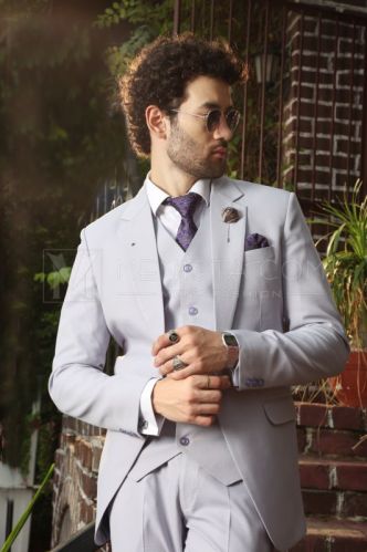 Mens Lavender Three Piece Suit, Speciality : Comfortable, Attractive Designs, Skin Friendly, Stylish
