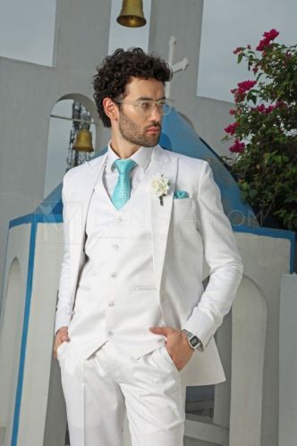 Mens White Three Piece Suit, Speciality : Comfortable, Attractive Designs, Skin Friendly, Stylish