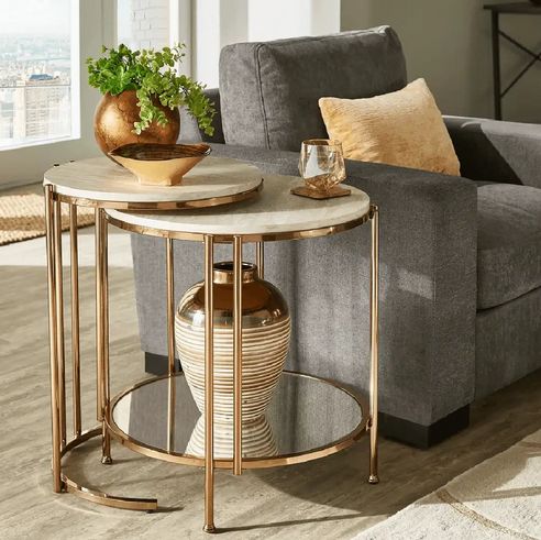 Powder Coated Plain Nesting Side Table, For Living Room, Bedroom, Hall, Office