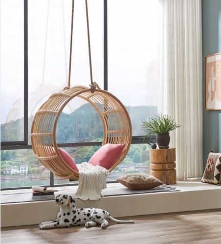 Natural Rattan Swings, For Garden, Home, Size : 52*12*2 Inch