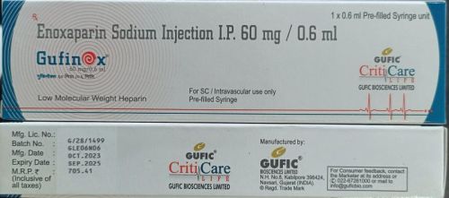 Gufinox 60mg Pre Filled Syringe, Packaging Type : Paper Box