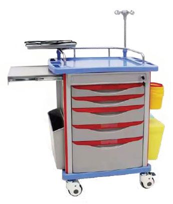 Multicolor Stainless Steel Polished Anaesthesia Cart Trolley