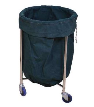 Black Round Linen Trolley, For Hospital Use, Handle Material : Stainless Steel
