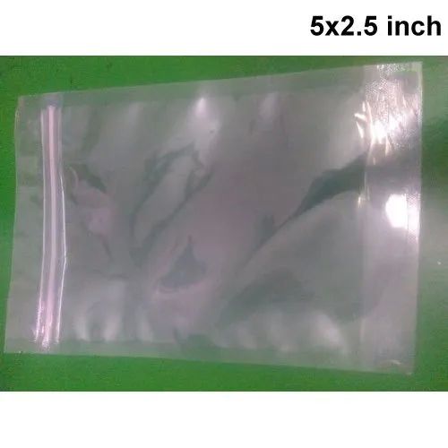 5x2.5 Inch PVC Transparent Zipper Pouch, For Packaging Industry, Shape : Ractangular