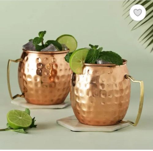 Golden Polished Cooper Mule Mug Set